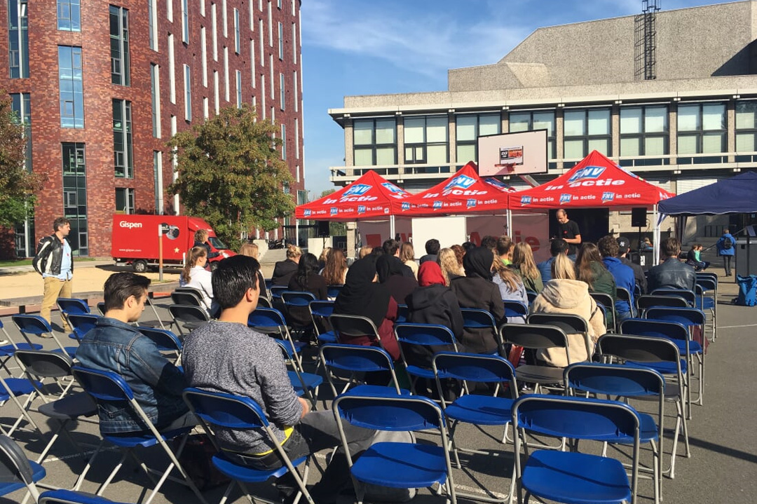 College in de buitenlucht #woinactie