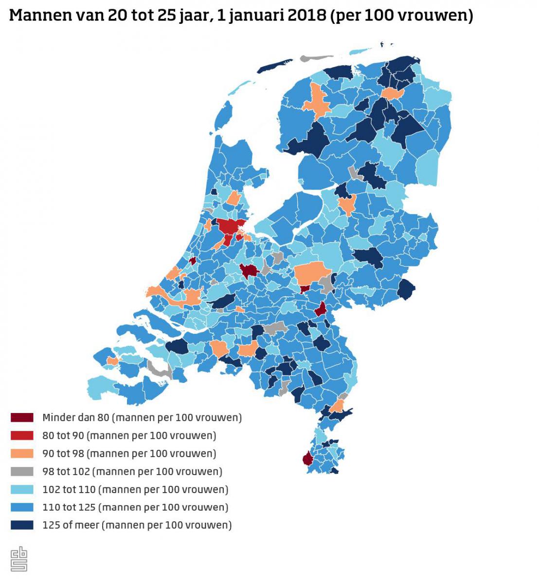 CBS: Jonge vrouwen per gemeente