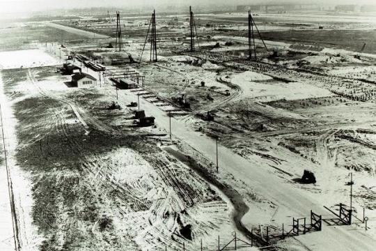De bouw van het W&N-gebouw